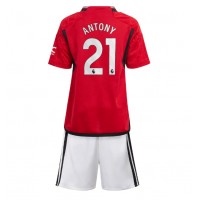 Manchester United Antony #21 Heimtrikotsatz Kinder 2023-24 Kurzarm (+ Kurze Hosen)